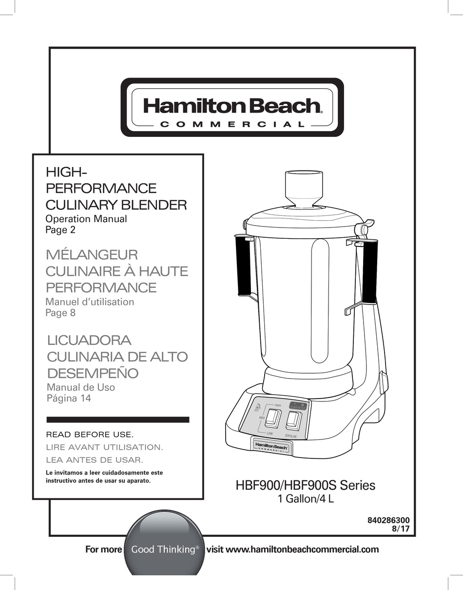 Hamilton Beach Commercial Hbf900s Series Operation Manual Pdf Download Manualslib 7651