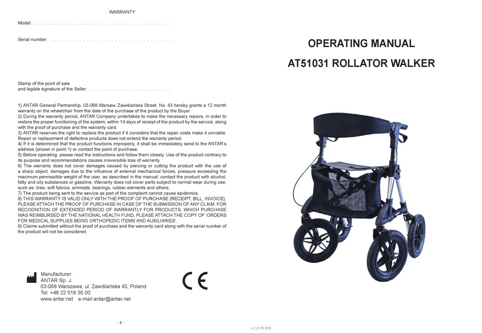 ANTAR AT51031 OPERATING MANUAL Pdf Download | ManualsLib