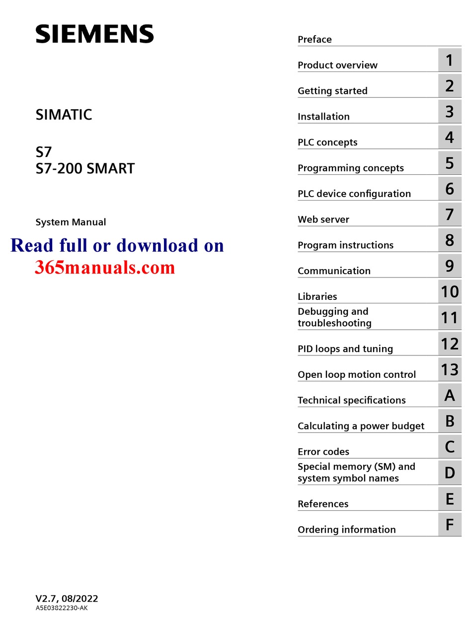 SIEMENS SIMATIC S7 SYSTEM MANUAL Pdf Download | ManualsLib