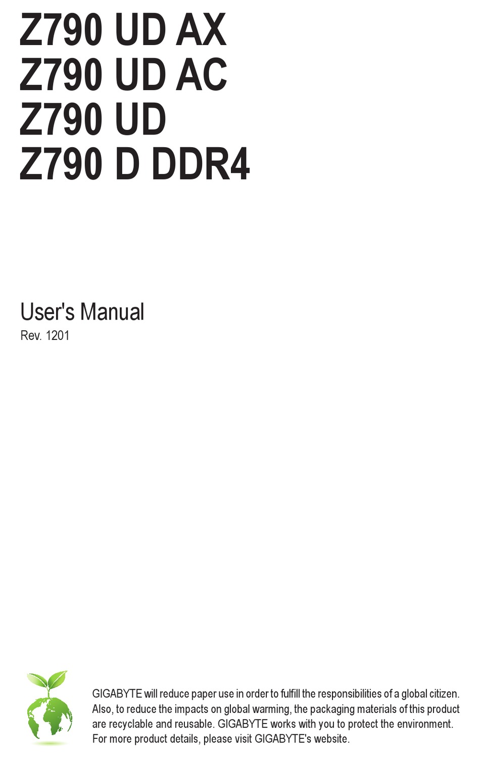 GIGABYTE Z790 UD AX USER MANUAL Pdf Download ManualsLib