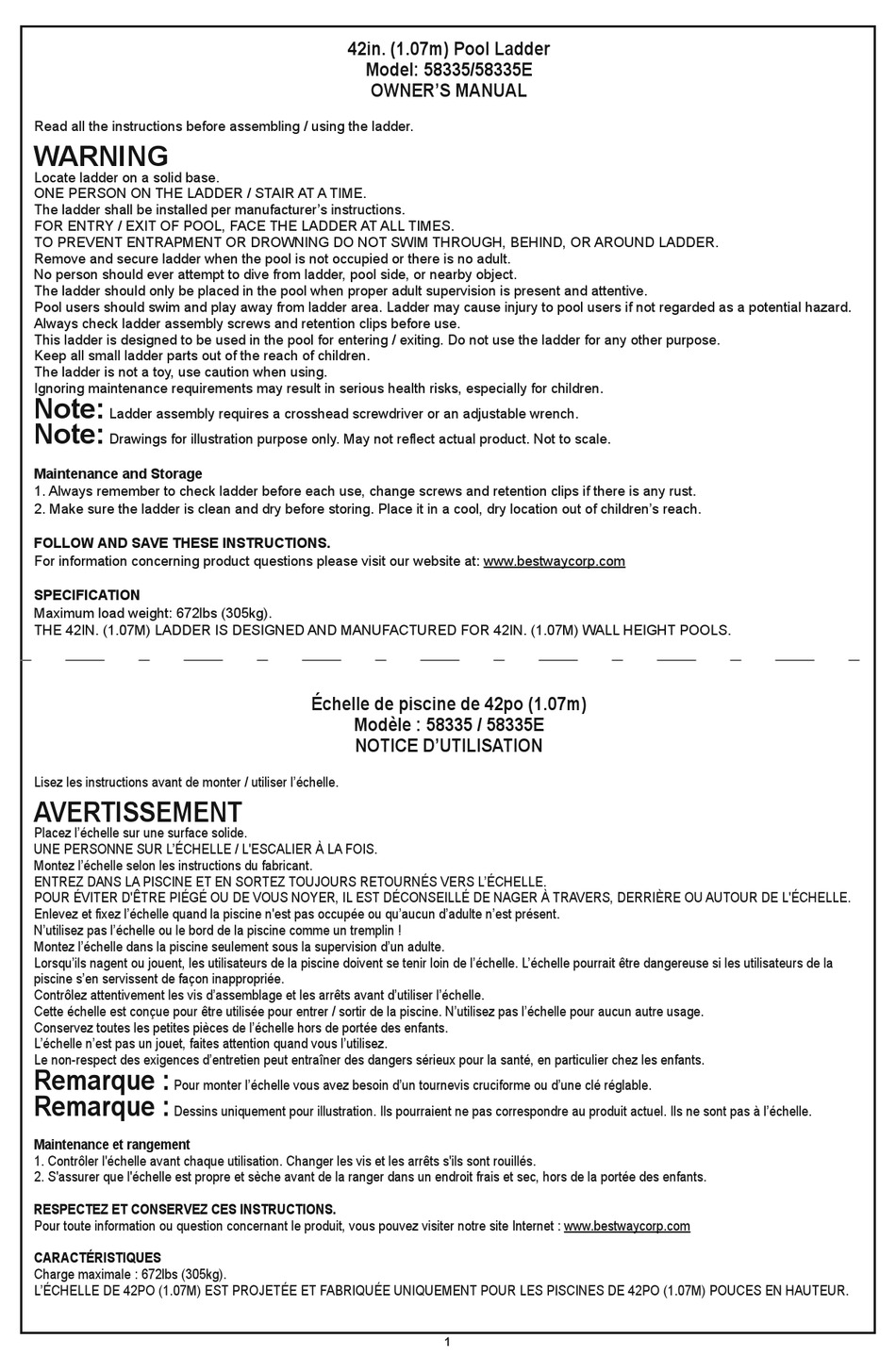 BESTWAY 58335 OWNER'S MANUAL Pdf Download | ManualsLib