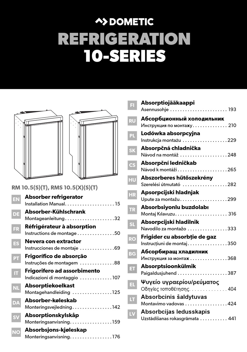 DOMETIC RM 10.5S INSTALLATION MANUAL Pdf Download | ManualsLib