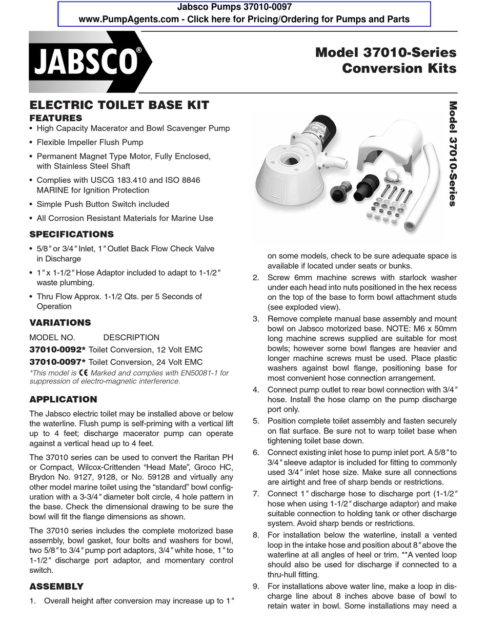 JABSCO 370100097 MANUAL Pdf Download ManualsLib