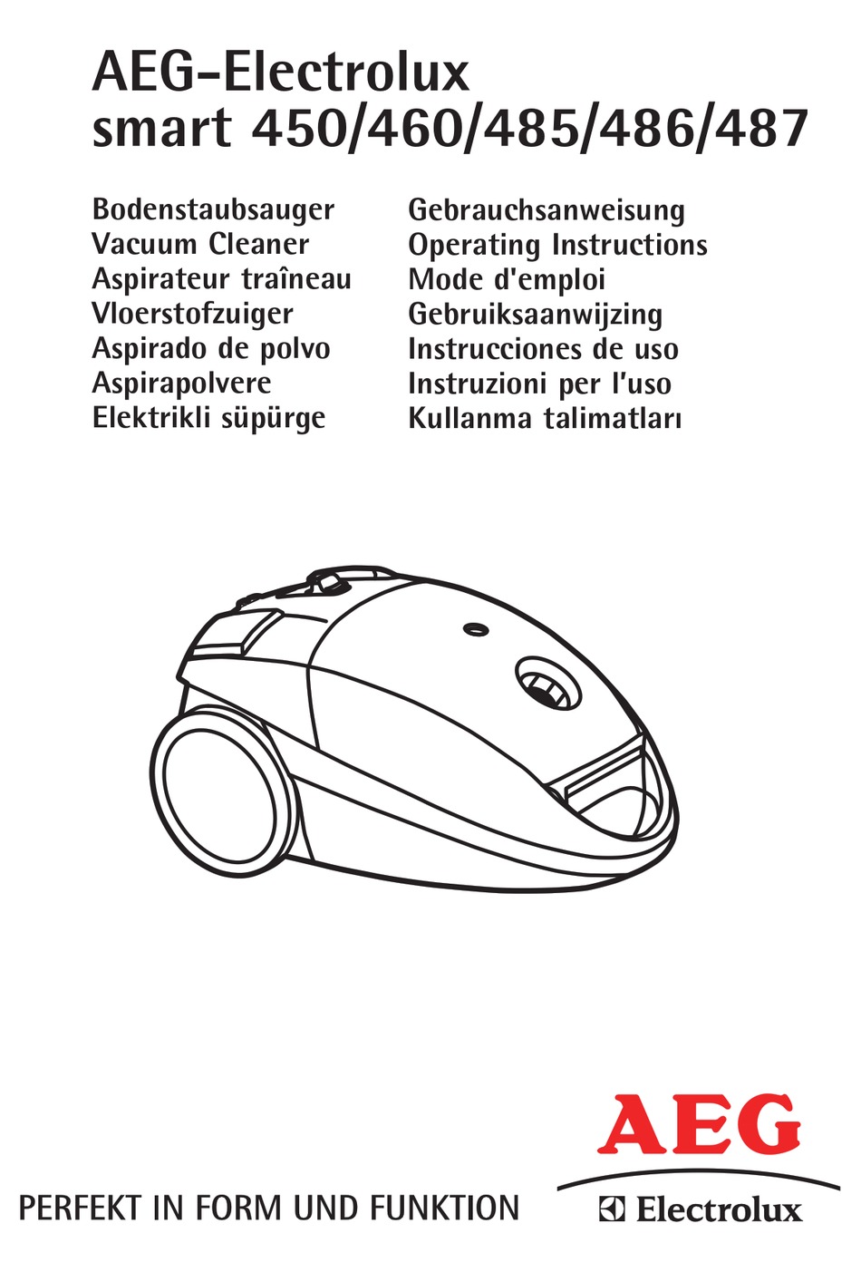 AEG ELECTROLUX SMART 450 OPERATING INSTRUCTIONS MANUAL Pdf Download