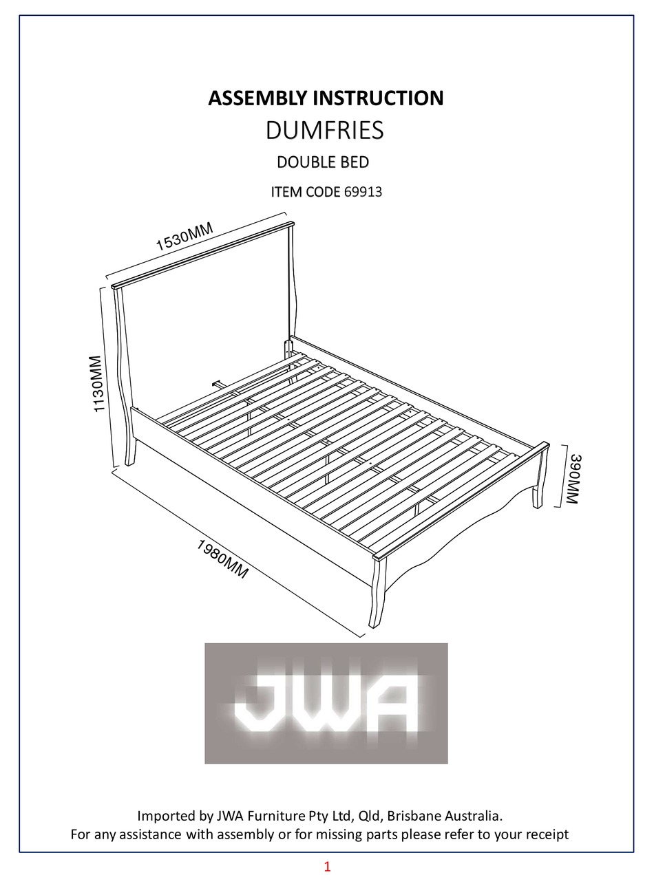 JWA DUMFRIES 69913 ASSEMBLY INSTRUCTION MANUAL Pdf Download ManualsLib