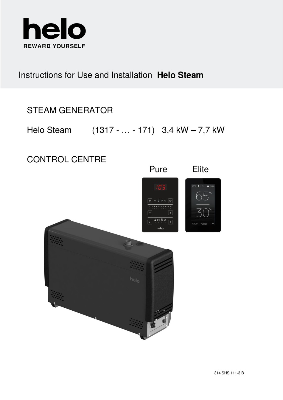 HELO STEAM PURE INSTRUCTIONS FOR USE AND INSTALLATION Pdf Download