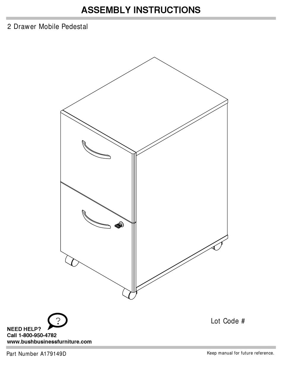 BUSH BUSINESS FURNITURE A179149D ASSEMBLY INSTRUCTIONS MANUAL Pdf