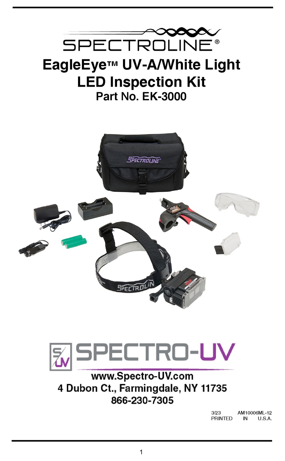 SPECTROUV SPECTROLINE EAGLEEYE EK3000 MANUAL Pdf Download ManualsLib