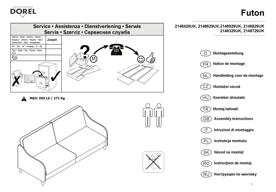 DOREL 2148429UK ASSEMBLY INSTRUCTIONS MANUAL Pdf Download ManualsLib