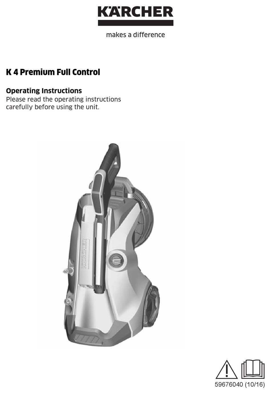 KÄRCHER K 4 PREMIUM FULL CONTROL OPERATING INSTRUCTIONS MANUAL Pdf