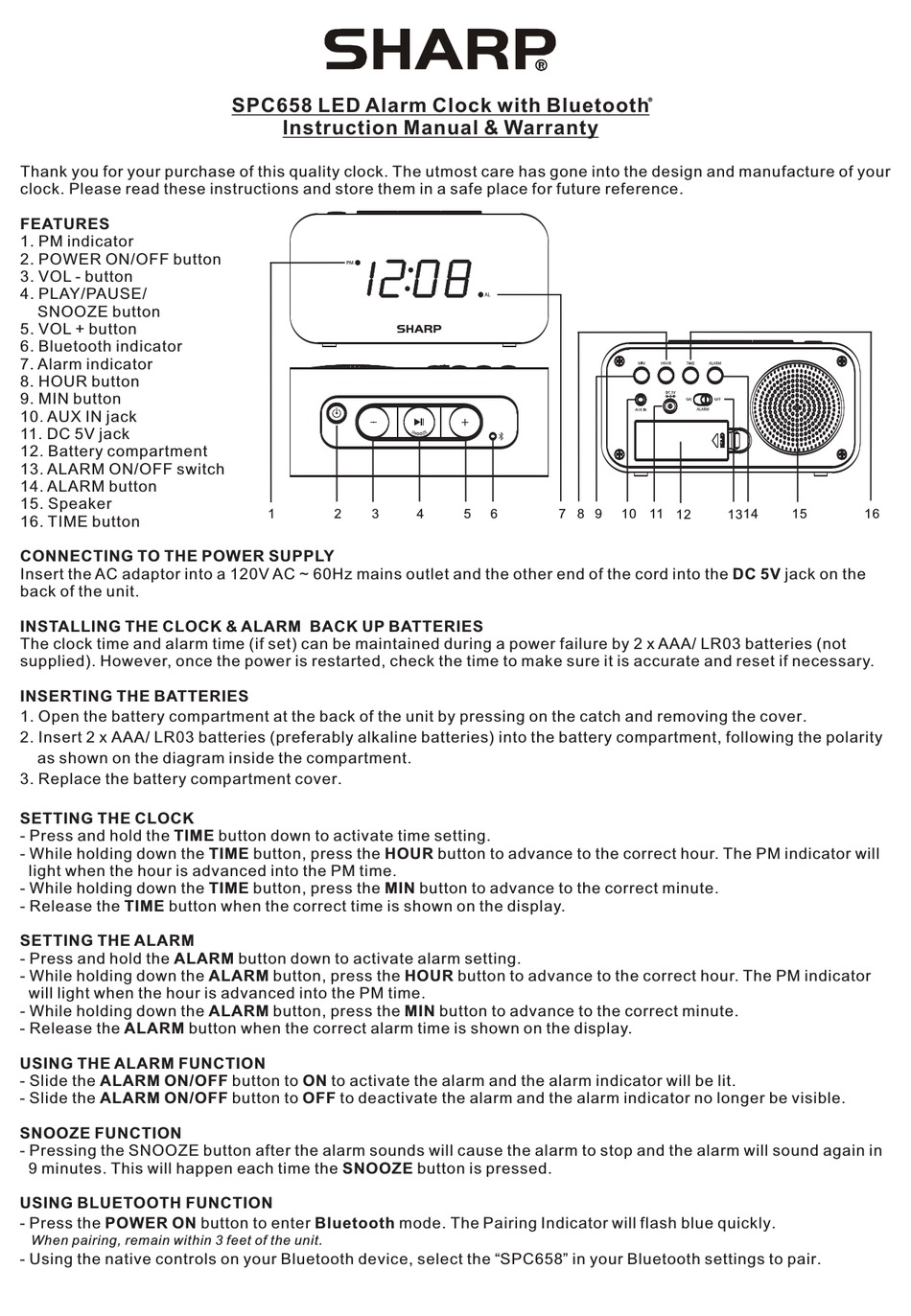 SHARP SPC658 INSTRUCTION MANUAL & WARRANTY Pdf Download ManualsLib