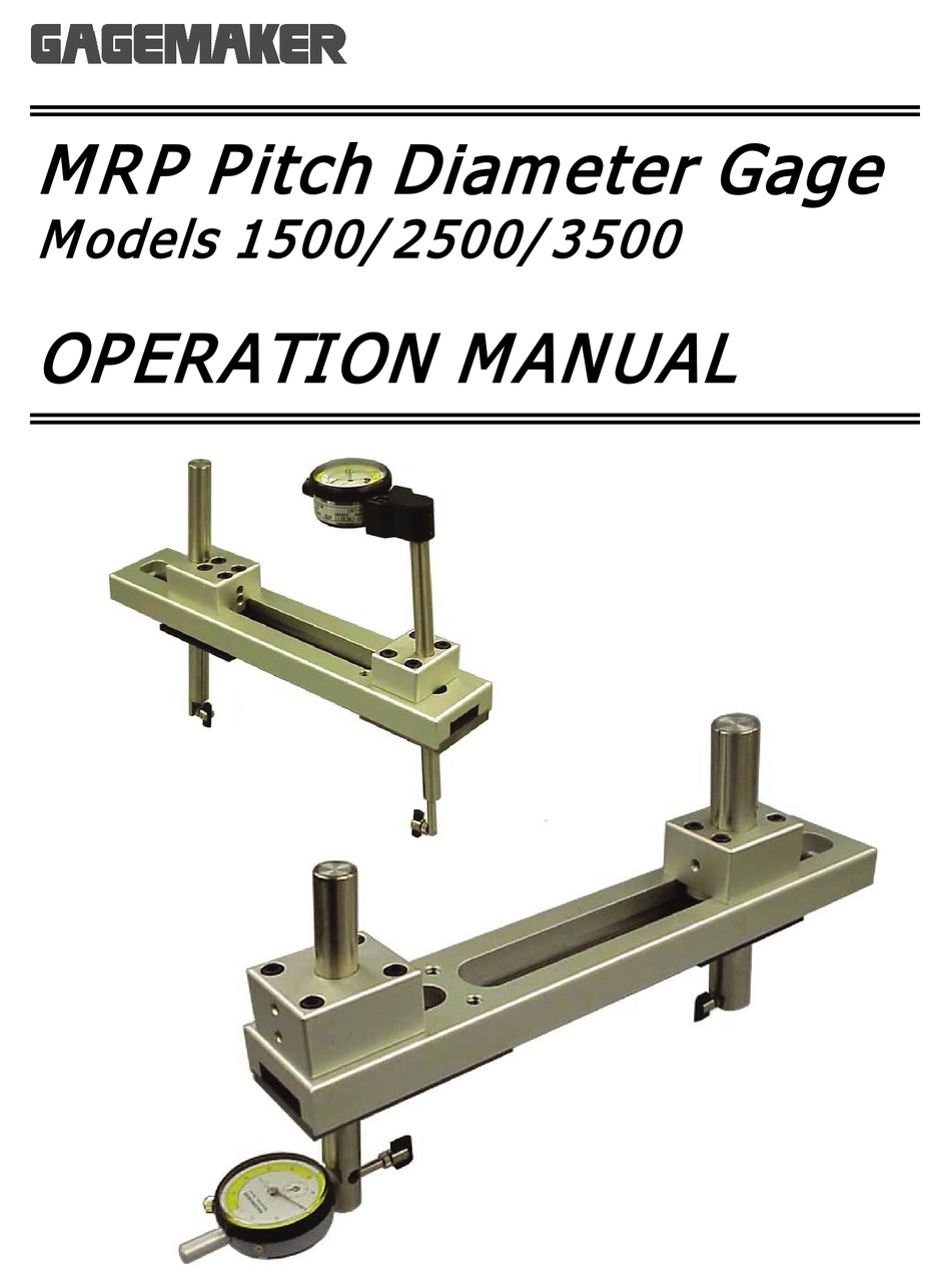 GAGEMAKER MRP1500 OPERATION MANUAL Pdf Download ManualsLib