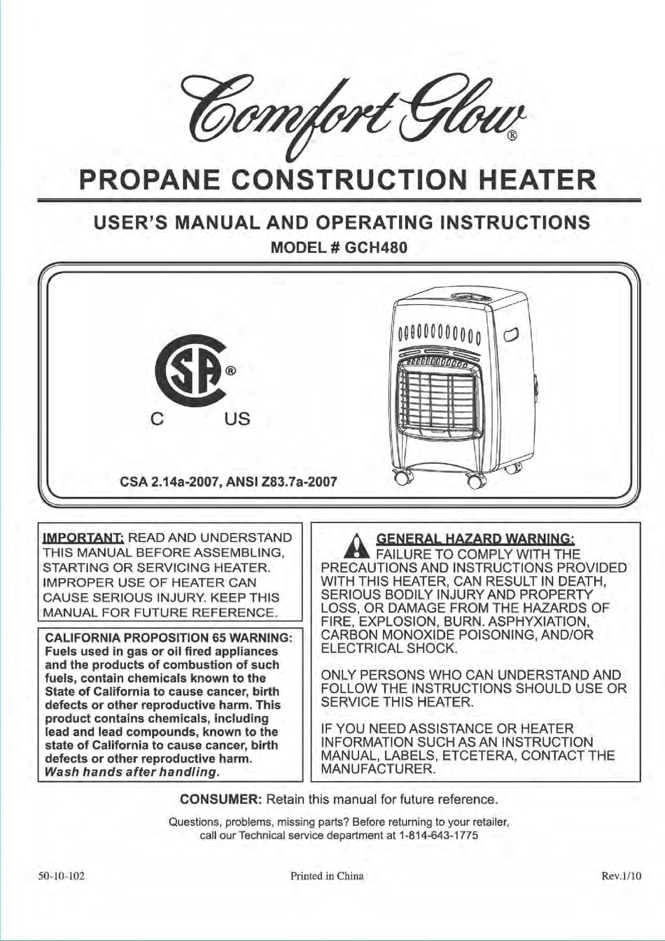 Comfort Glow Gch480 Users Manual And Operating Instructions Pdf Download Manualslib 2914