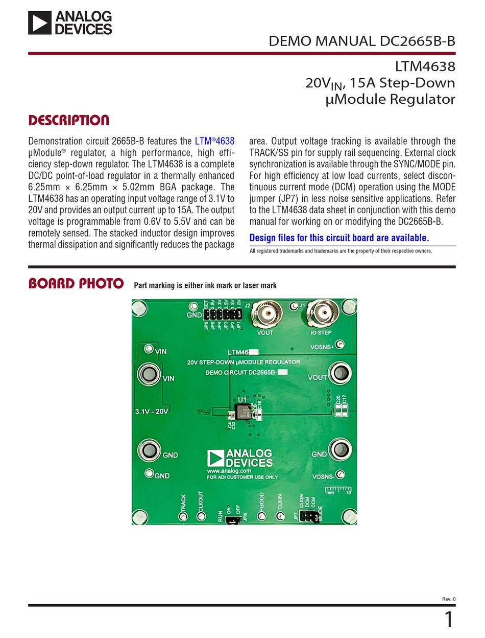 ANALOG DEVICES DC2665B-B DEMO MANUAL Pdf Download | ManualsLib