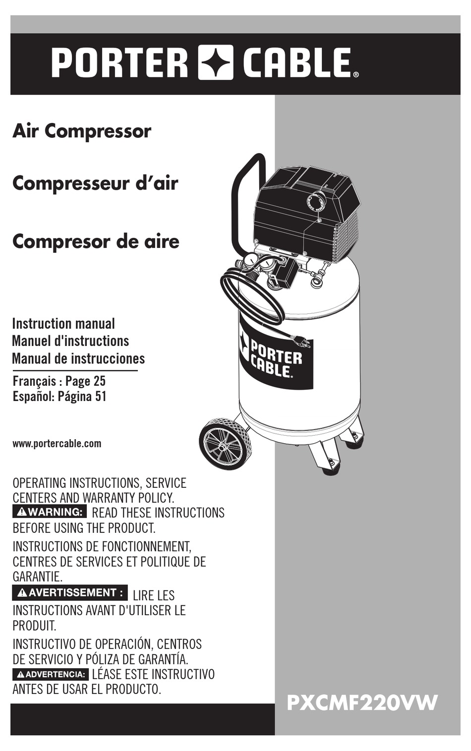 PORTER-CABLE PXCMF220VW INSTRUCTION MANUAL Pdf Download | ManualsLib