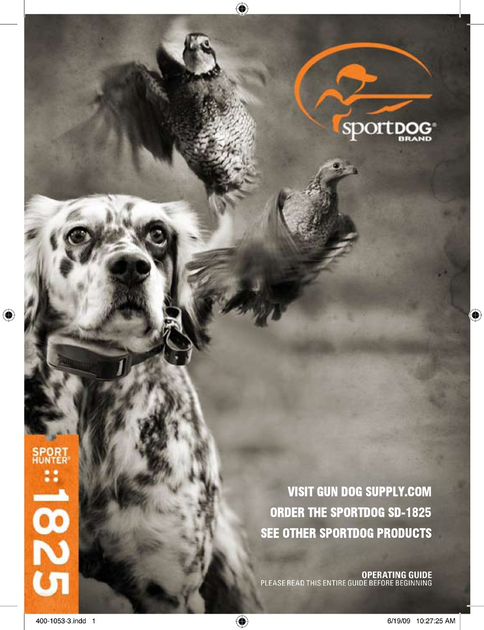 SPORTDOG SPORTHUNTER SD1825 OPERATING MANUAL Pdf Download ManualsLib