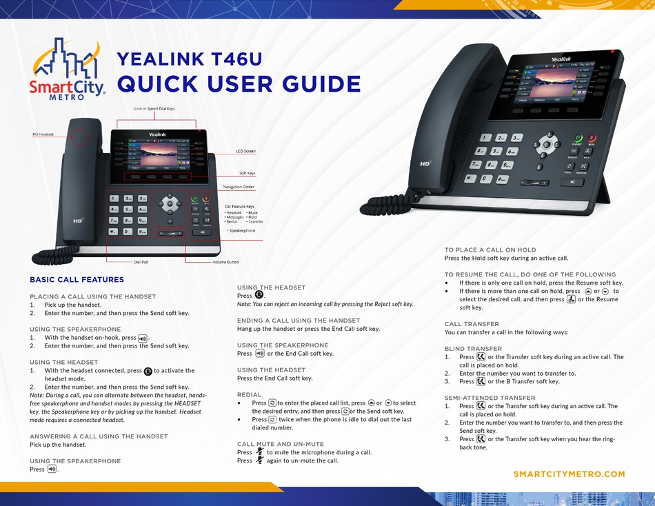 YEALINK T46U QUICK USER MANUAL Pdf Download | ManualsLib