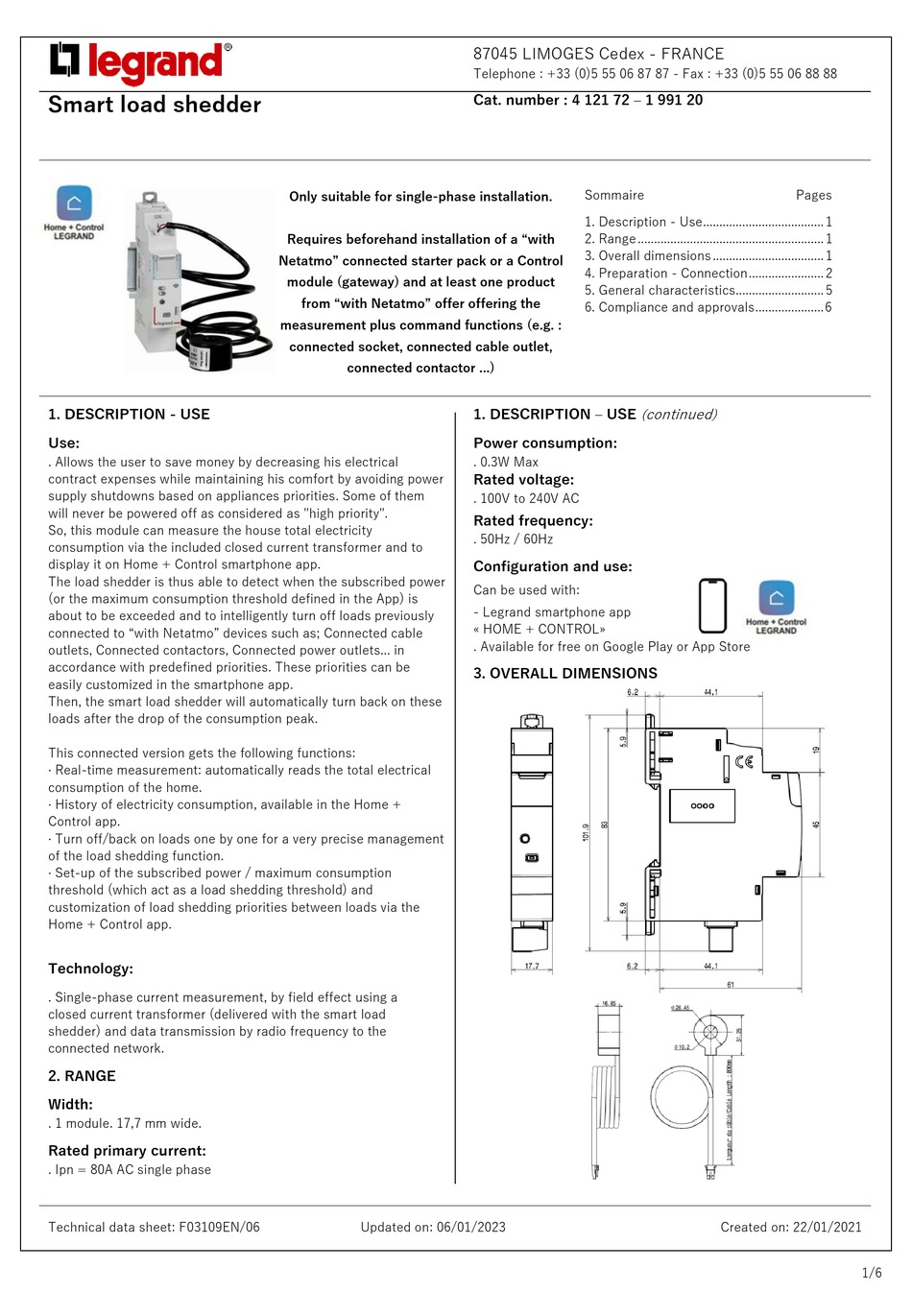 LEGRAND 4 121 72 TECHNICAL DATA SHEET Pdf Download | ManualsLib