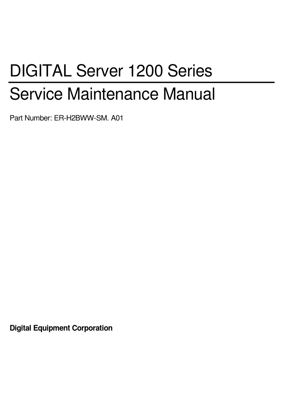 DIGITAL EQUIPMENT 1200 SERIES SERVICE MAINTENANCE MANUAL Pdf Download