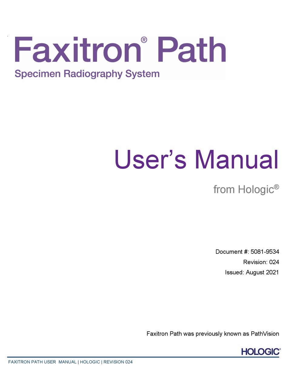 HOLOGIC FAXITRON PATH USER MANUAL Pdf Download ManualsLib