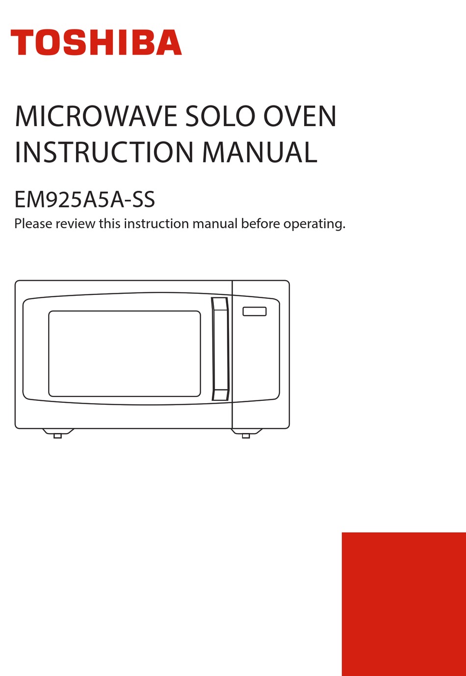 TOSHIBA EM925A5ASS INSTRUCTION MANUAL Pdf Download ManualsLib