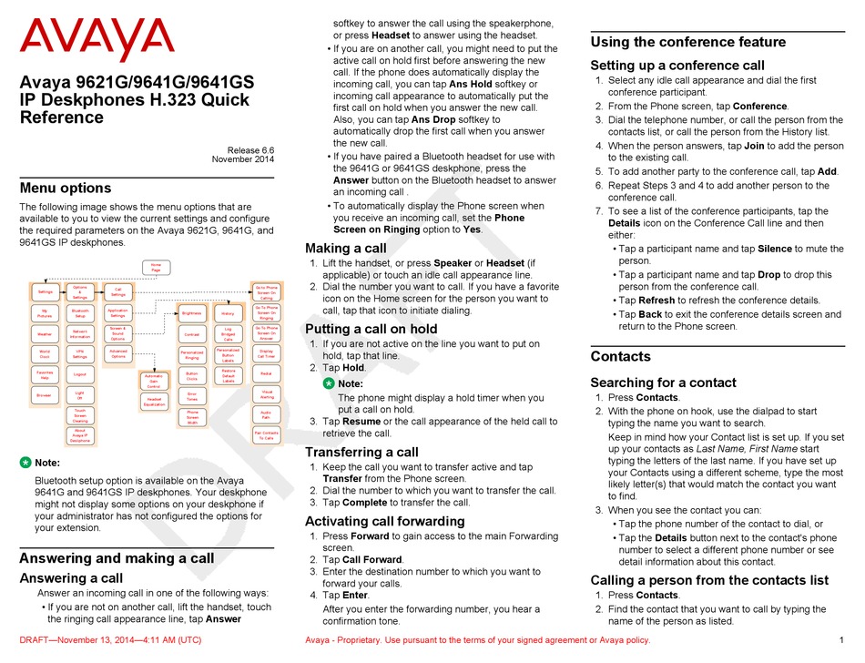 AVAYA 9641GS QUICK REFERENCE Pdf Download | ManualsLib