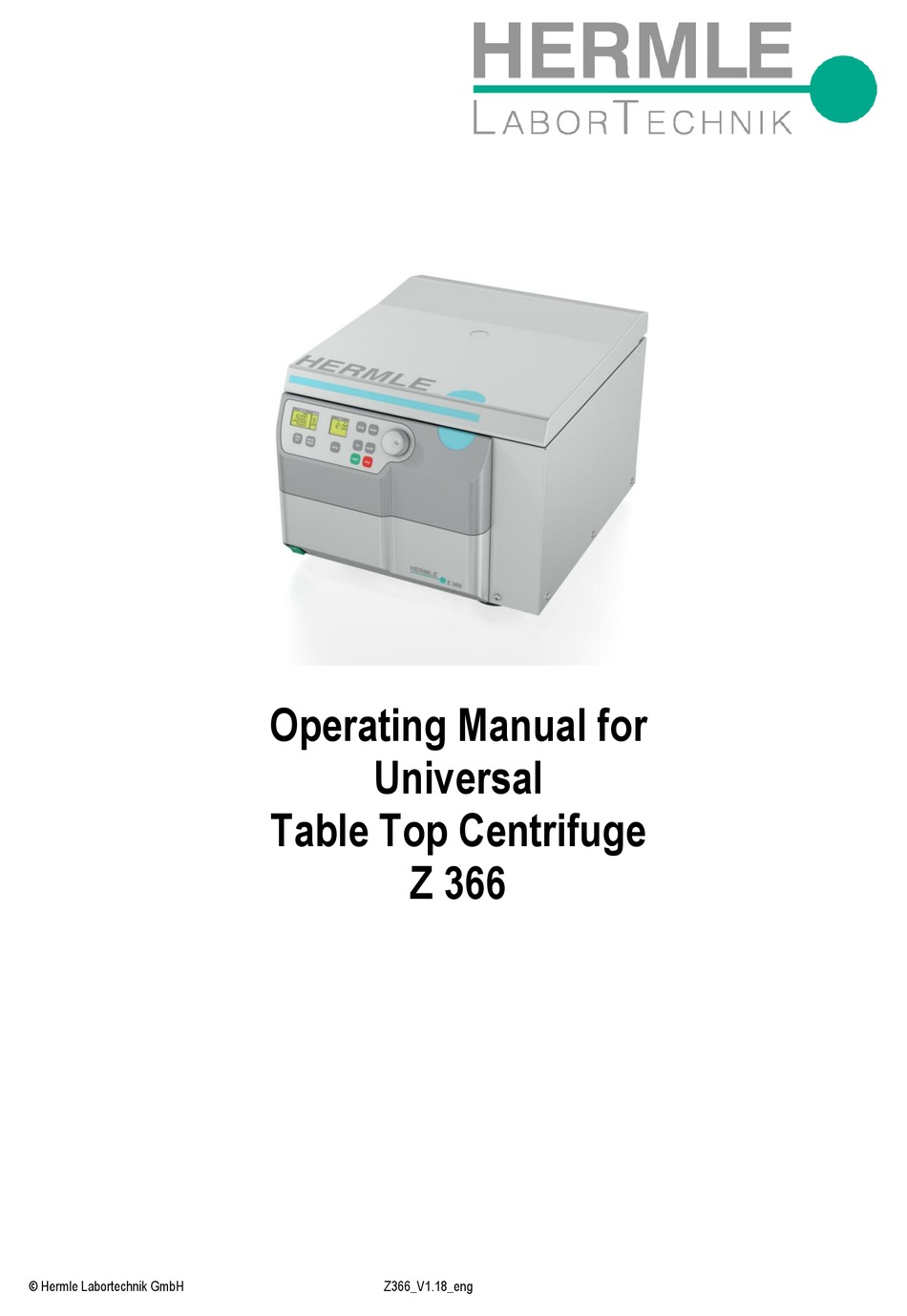 HERMLE Z 366 OPERATING MANUAL Pdf Download ManualsLib