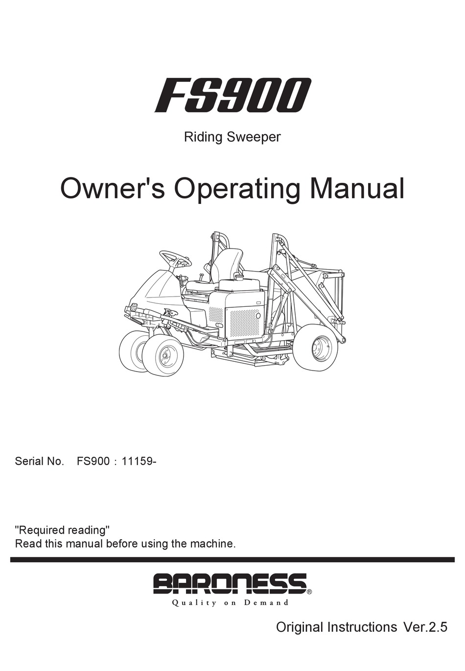 BARONESS FS900 OWNER'S OPERATING MANUAL Pdf Download ManualsLib