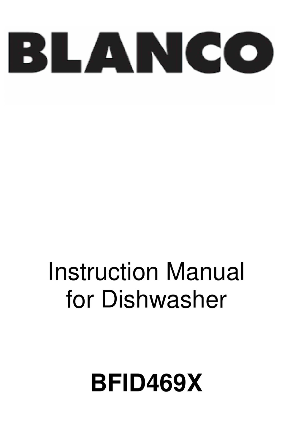 BLANCO BFID469X INSTRUCTION MANUAL Pdf Download | ManualsLib