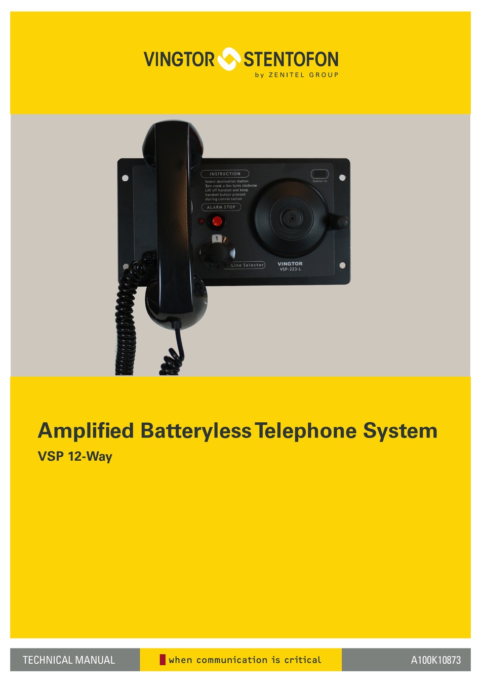 Zenitel Vingtor Stentofon Vsp Way Technical Manual Pdf Download Manualslib