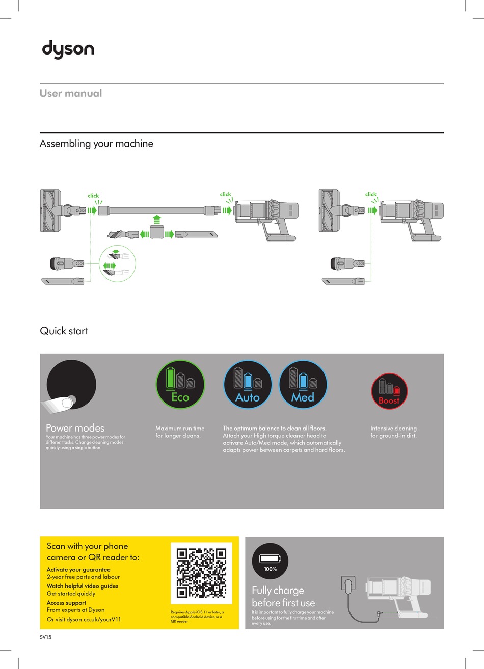 DYSON V11 USER MANUAL Pdf Download ManualsLib
