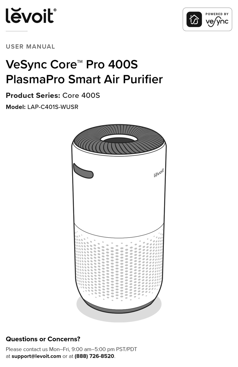 LEVOIT VESYNC CORE PRO 400S USER MANUAL Pdf Download ManualsLib