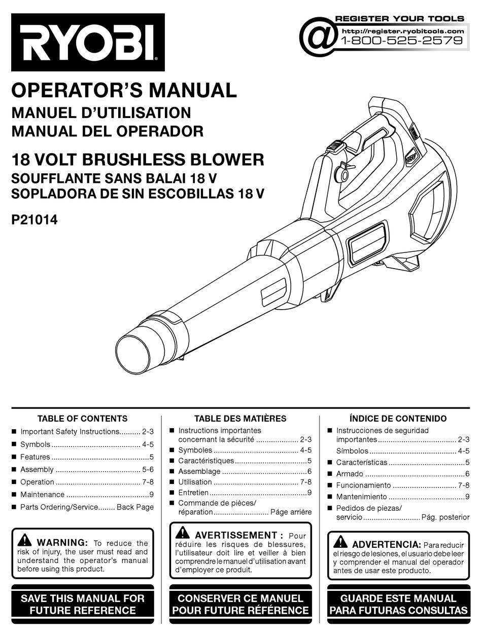 RYOBI P21014 OPERATOR S MANUAL Pdf Download ManualsLib   Ryobi P21014 