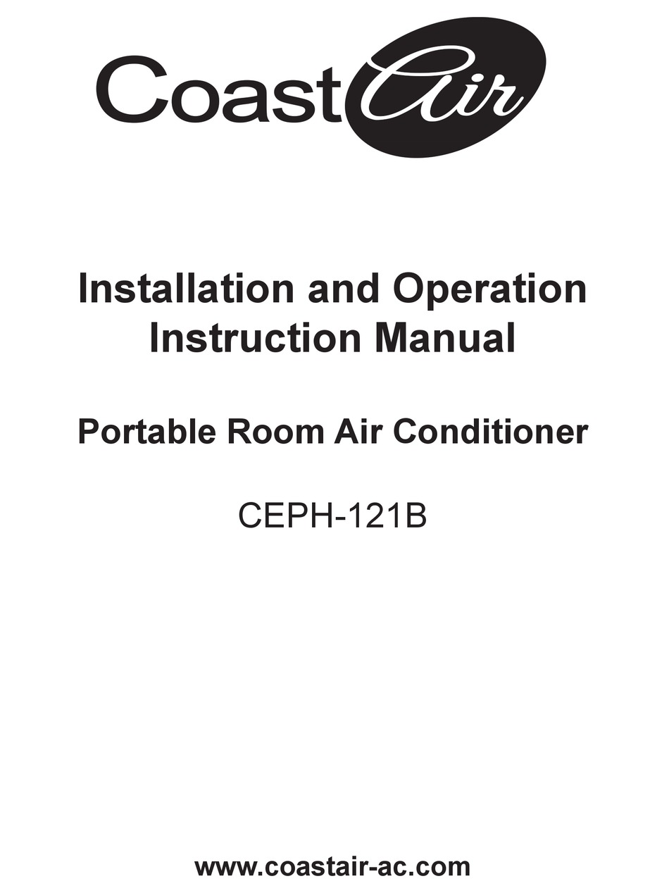 Coast Air Ceph 121b Installation And Operation Instruction Manual Pdf Download Manualslib