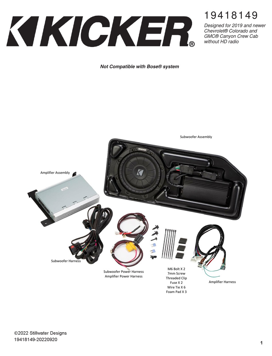 KICKER 19418149 MANUAL Pdf Download ManualsLib