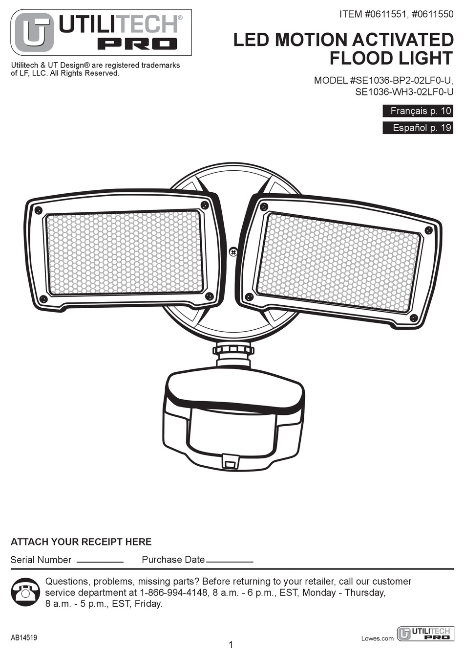 UTILITECH PRO SE1036BP202LF0U QUICK START MANUAL Pdf Download