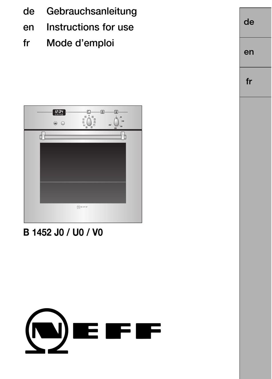 NEFF B 1452 J0 INSTRUCTIONS FOR USE MANUAL Pdf Download ManualsLib