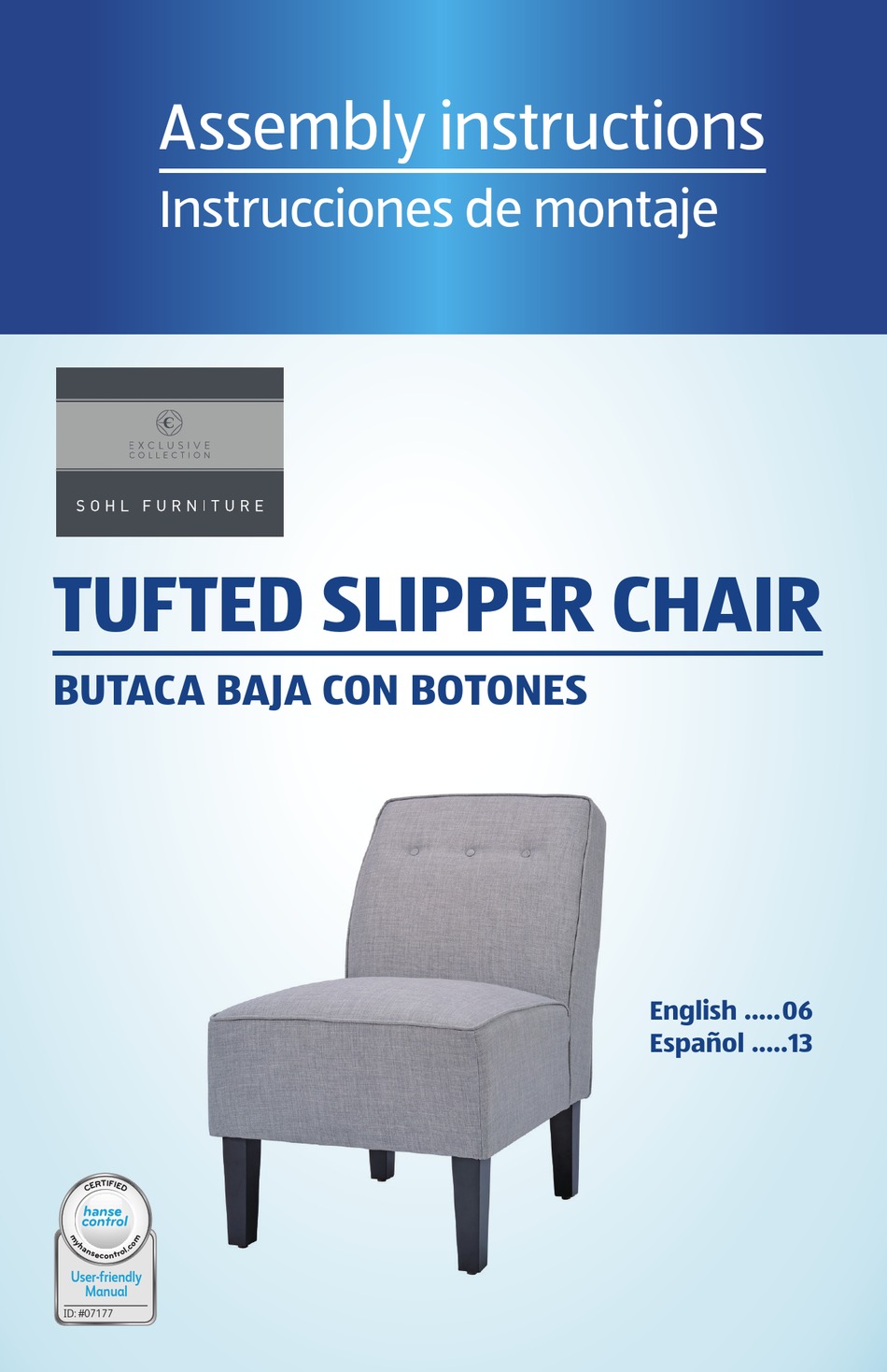 SOHL FURNITURE 52371 ASSEMBLY INSTRUCTIONS MANUAL Pdf Download ManualsLib