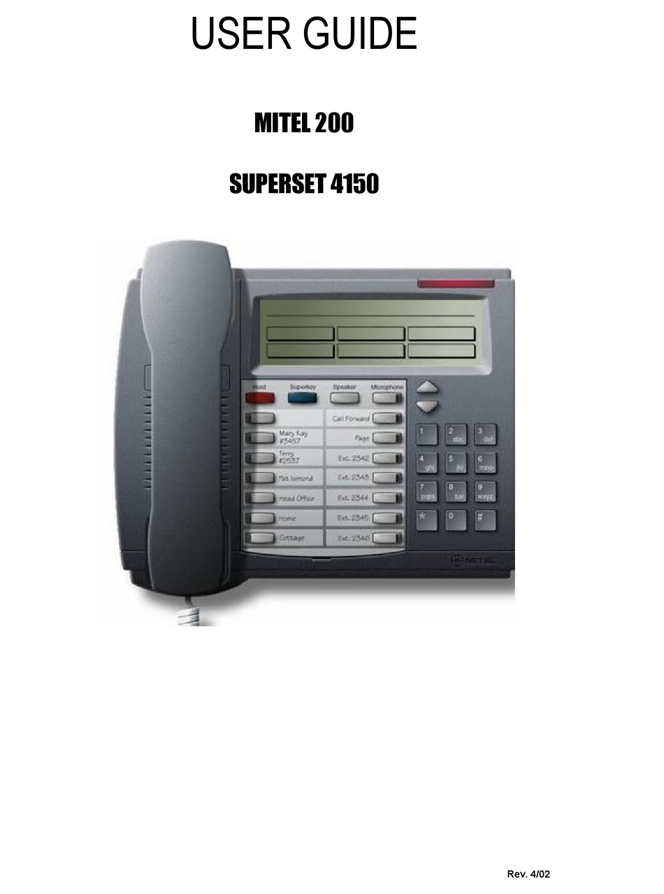 mitel-200-superset-4150-user-manual-pdf-download-manualslib