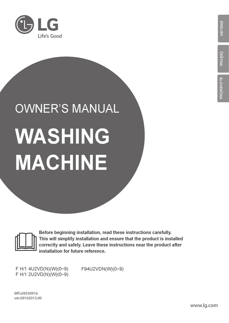 LG F H/1 4U2VD SERIES OWNER'S MANUAL Pdf Download | ManualsLib