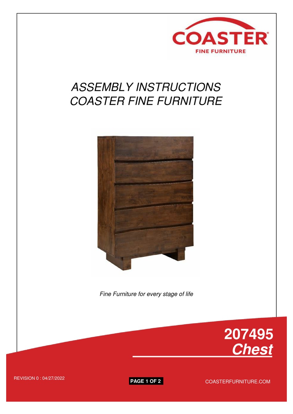 COASTER 207495 ASSEMBLY INSTRUCTIONS Pdf Download ManualsLib