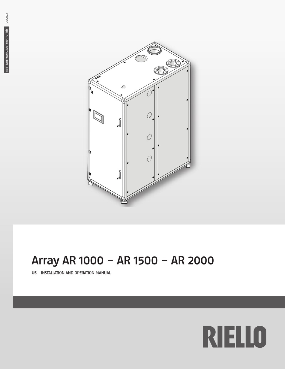 RIELLO ARRAY AR 1000 INSTALLATION AND OPERATION MANUAL Pdf Download