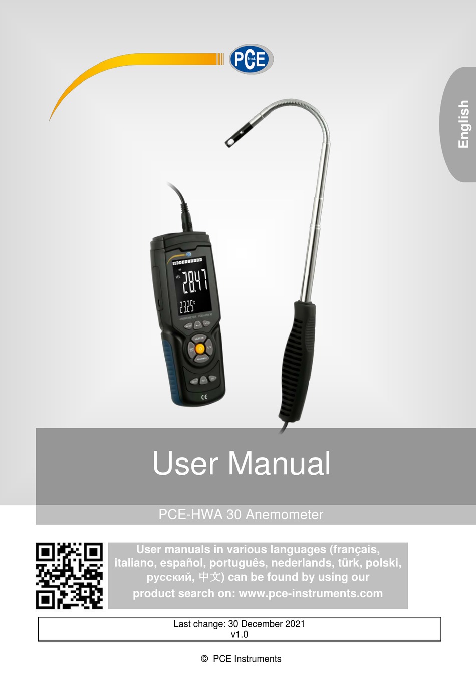 PCE INSTRUMENTS PCE-HWA 30-ICA USER MANUAL Pdf Download | ManualsLib