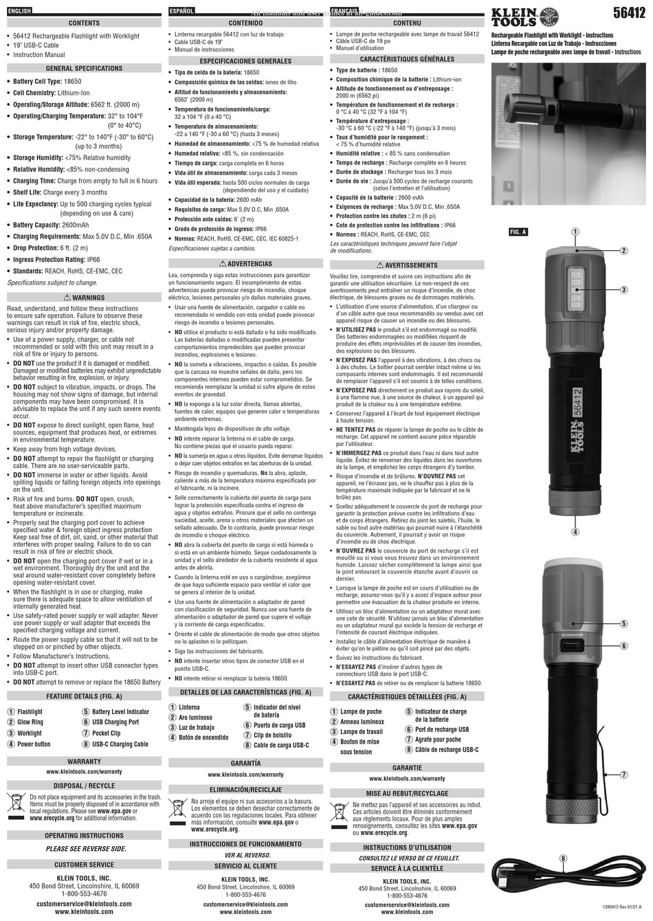 KLEIN TOOLS 56412 INSTRUCTIONS Pdf Download ManualsLib
