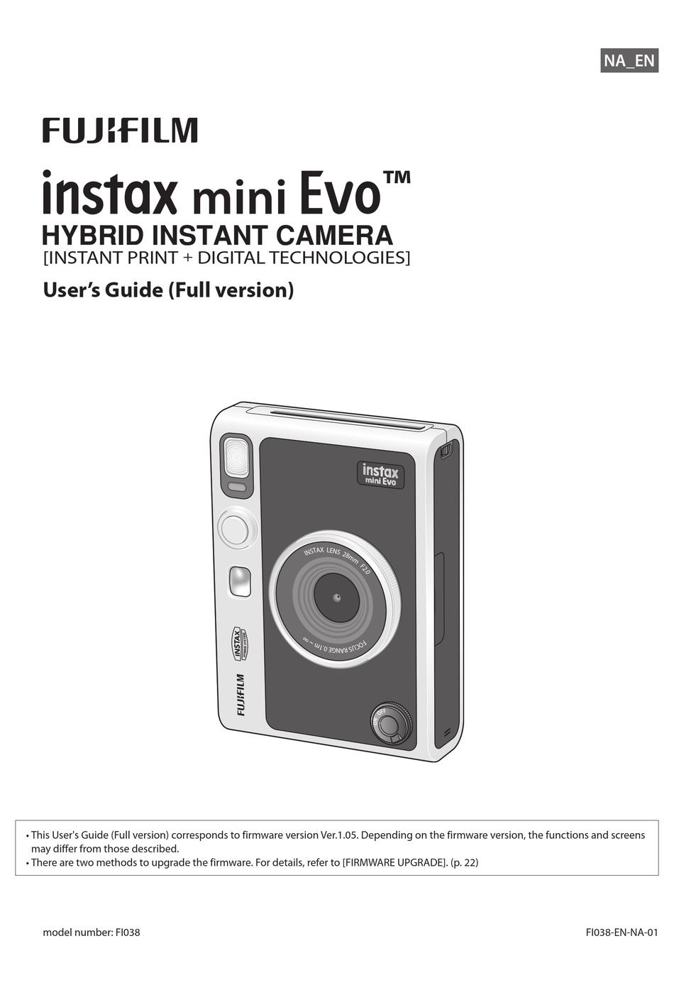 FUJIFILM INSTAX MINI EVO FI038 USER MANUAL Pdf Download ManualsLib