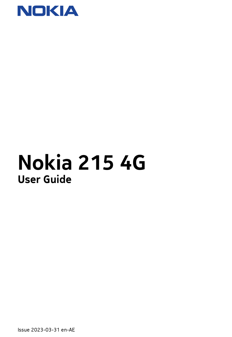 NOKIA 215 4G USER MANUAL Pdf Download ManualsLib