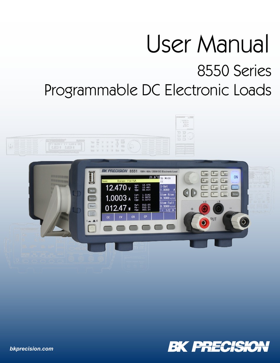 BK PRECISION 8550 SERIES USER MANUAL Pdf Download | ManualsLib