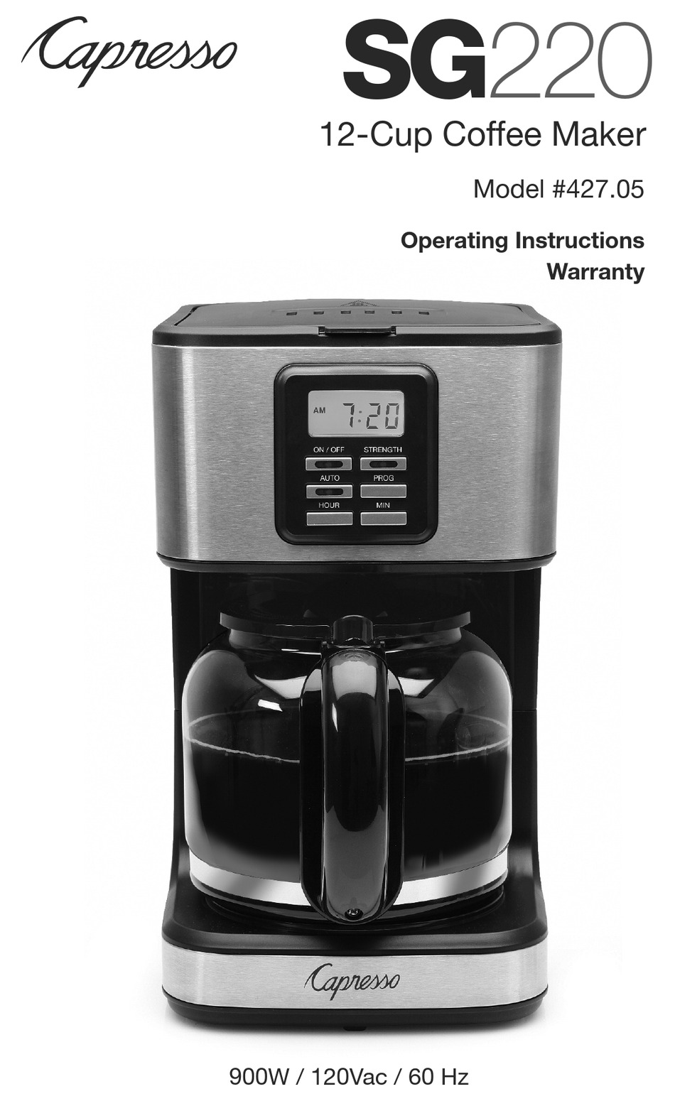 CAPRESSO SG220 OPERATING INSTRUCTIONS MANUAL Pdf Download ManualsLib