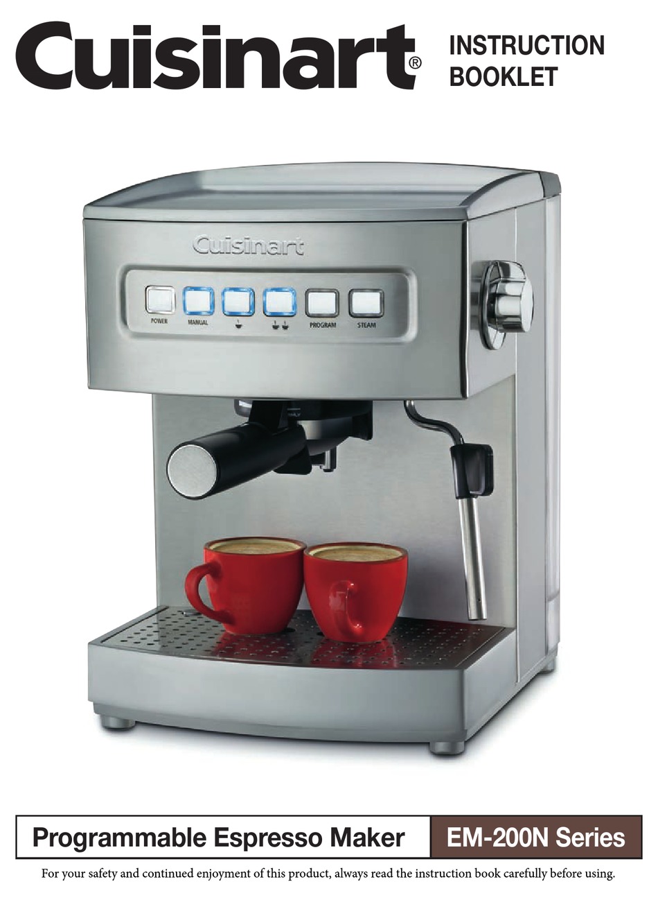 CUISINART EM200N SERIES INSTRUCTION BOOKLET Pdf Download ManualsLib