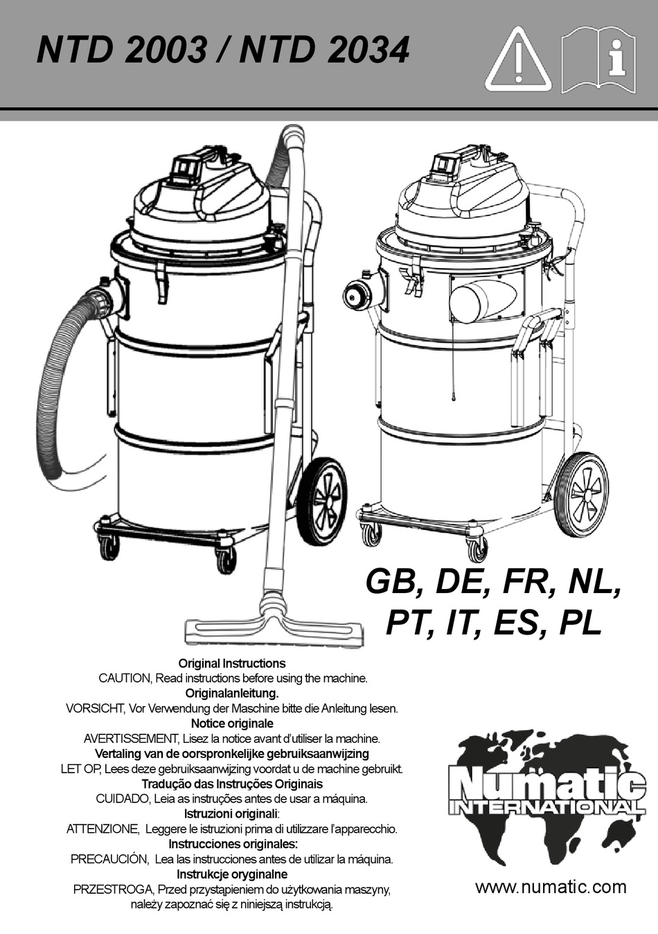 NUMATIC NTD 2003 INSTRUCTIONS MANUAL Pdf Download ManualsLib